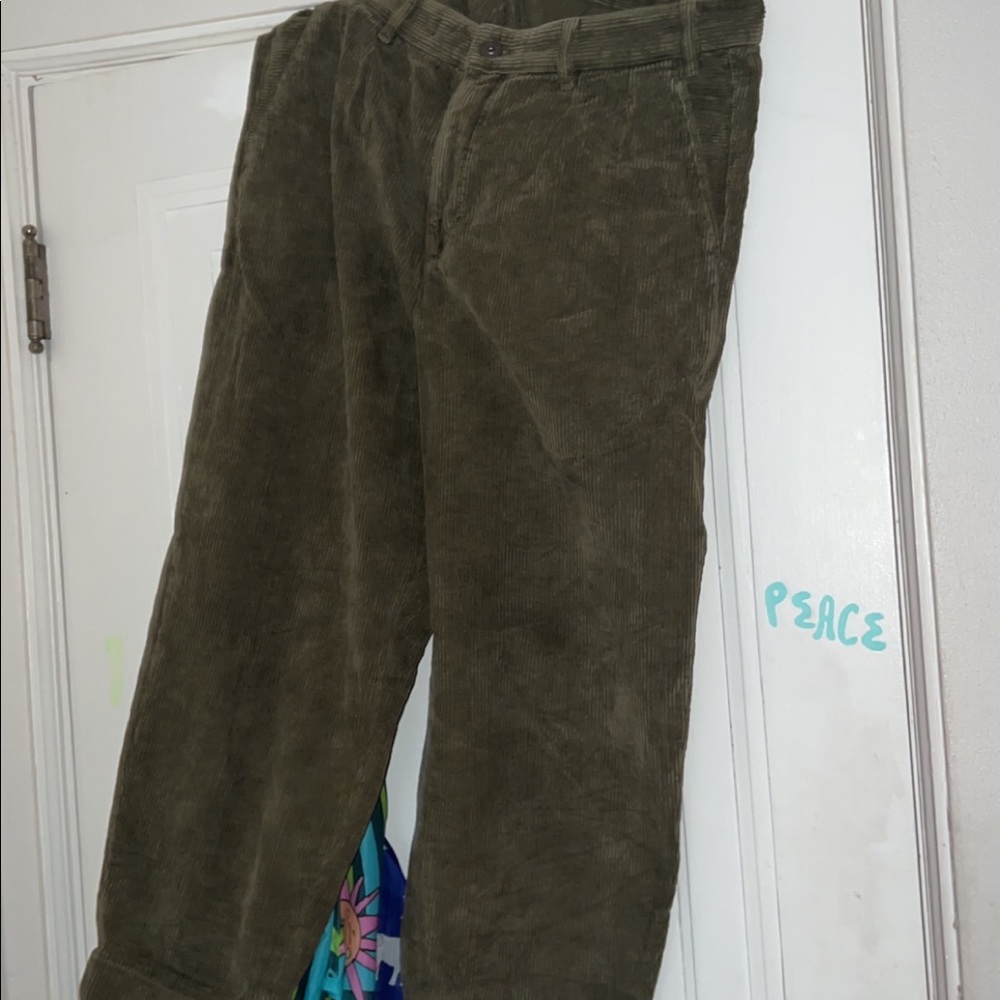 olive green ZARA corduroy pants